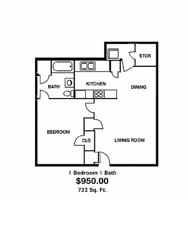 Floor plan 1 Bedroom Flat