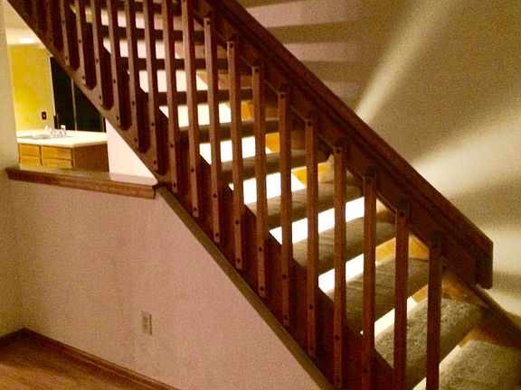 stairways to top level - 3 level house