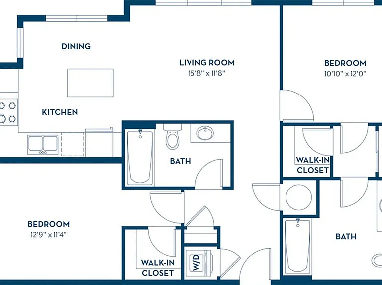 2 Bedroom | 2 Bath | 1086 SF 2 Bedroom | 2 Bath | 1086 SF