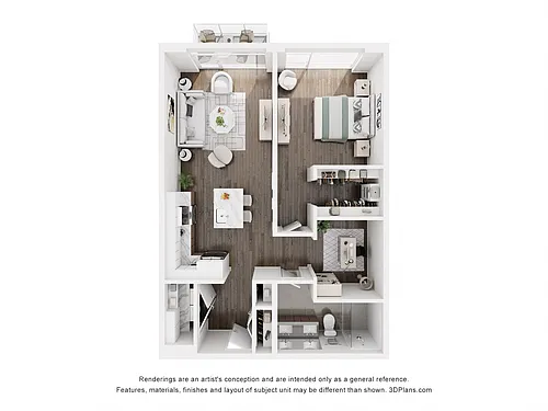 Floor plan 1 BEDROOM+DEN-3