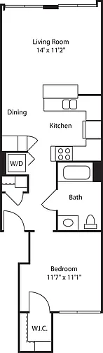 Floor plan One Bedroom 644