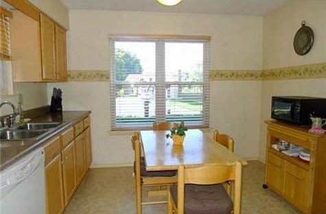 Two windows make the kitchen bright and airy