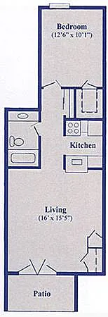 Floor plan One Bed One Bath Large