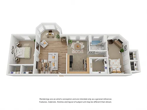 Floor plan 2 Bedroom/1 Bath
