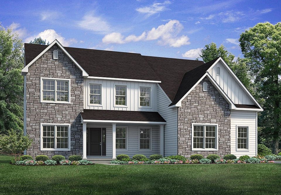 Farmhouse Elevation - Side Entry Garage