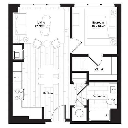 Floor plan One Bedroom
