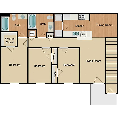 Floor plan 3 Bed 2 Bath