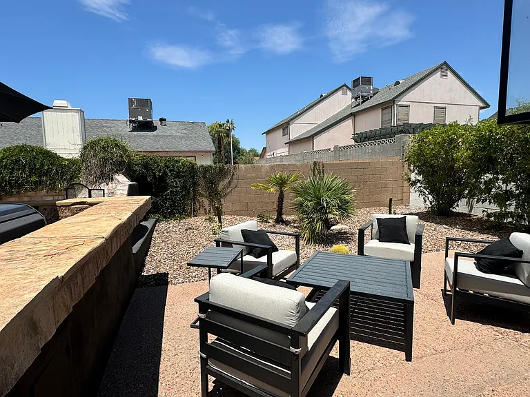 FURNISHED. Outside lounge offering opportunities to entertain or relax.