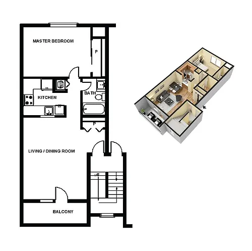 Floor plan 1 Bedroom