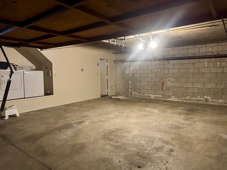 Private 2 car garage with washer and dryer.