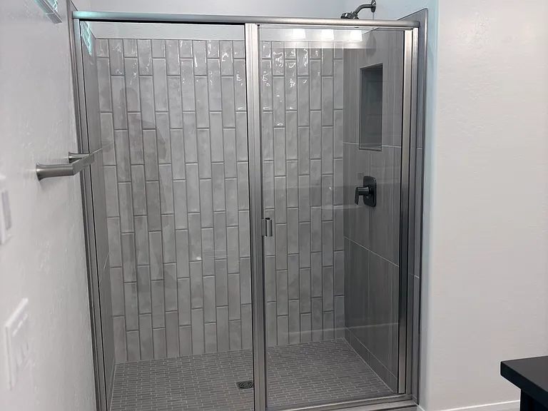 Upgraded master bedroom tile shower