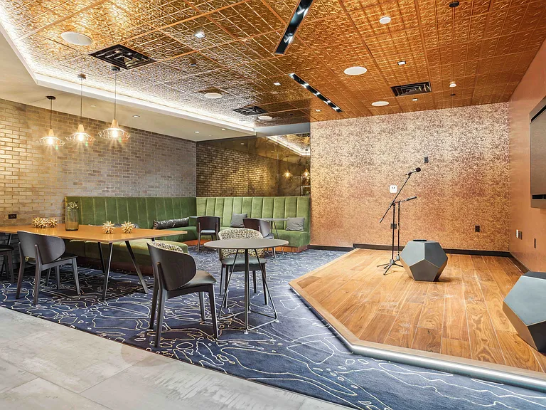 Host, perform, or unwind in a lounge that does it all.