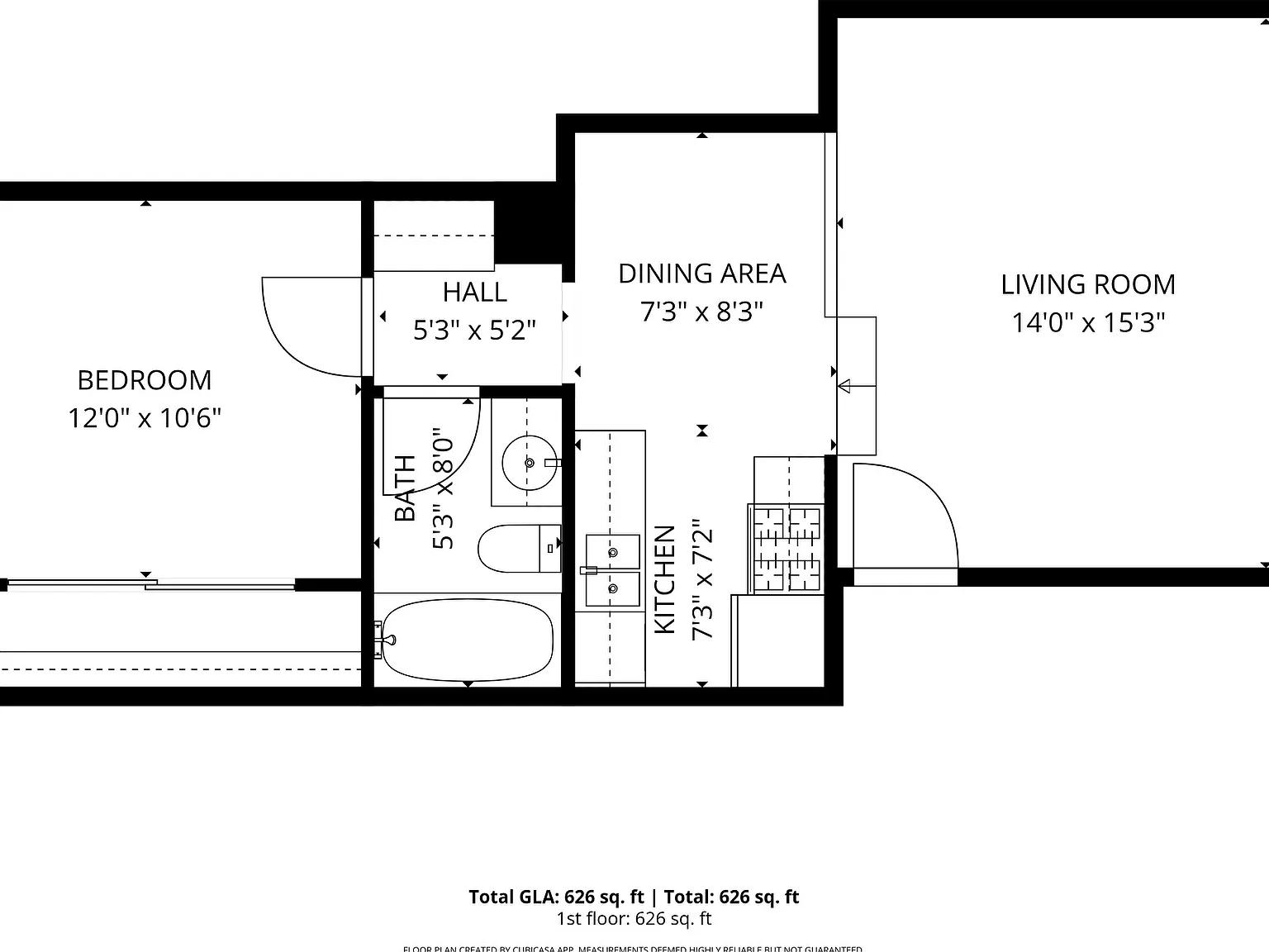 1 bed, 626 sqft, $2,500 — Photo 2