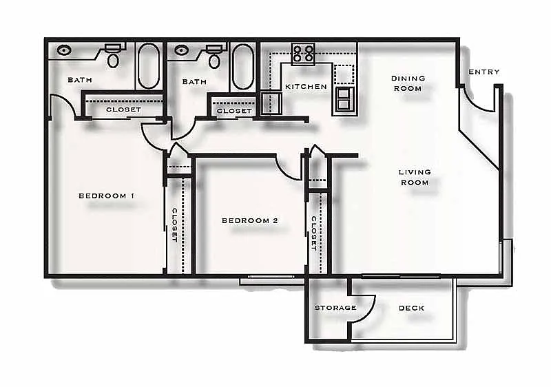 Floor plan 2 Bed 2 Bath