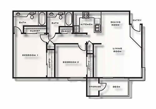 Floor plan 2 Bed 2 Bath