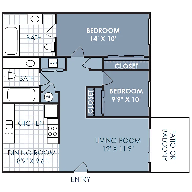 Floor plan 2 Bedroom 2 Bathroom A