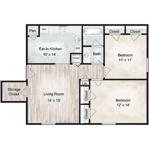 Floor plan Belaire 2 Bedroom