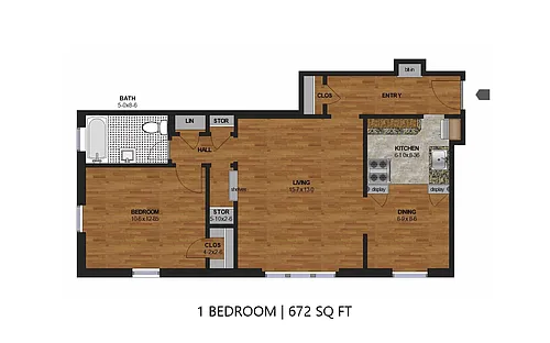 Floor plan Granada - One Bedroom (E)