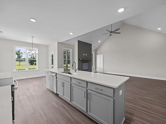 Large eat in kitchen with an island and dining nook