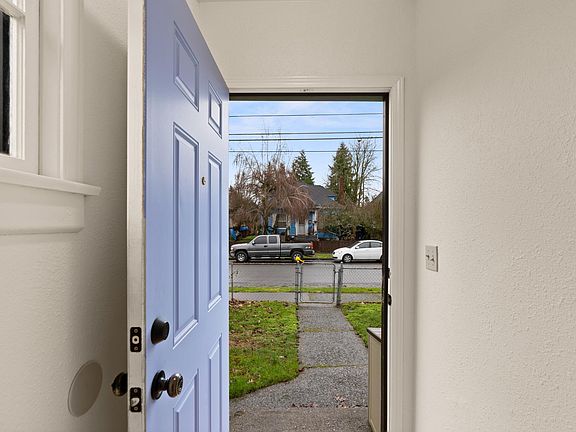 Looking out the entry door onto S Prospect Street