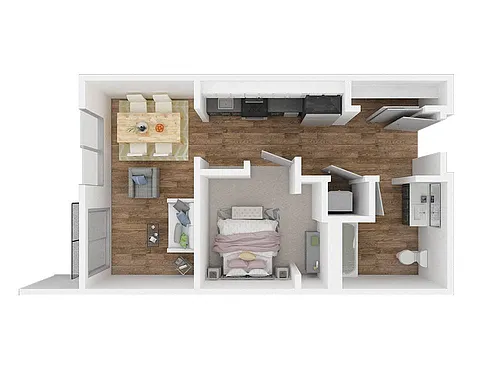 Floor plan 1 Bed, 1 Bath A5