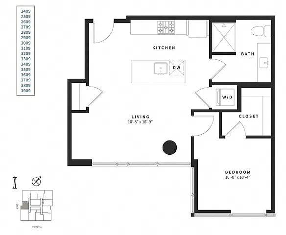 Floor plan 1 Bedroom A11