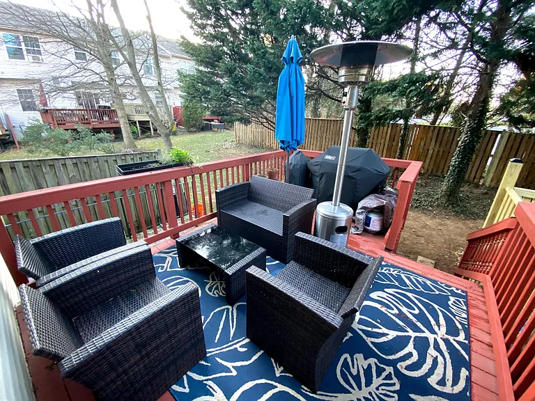 Private deck with ample space for grilling and entertaining.