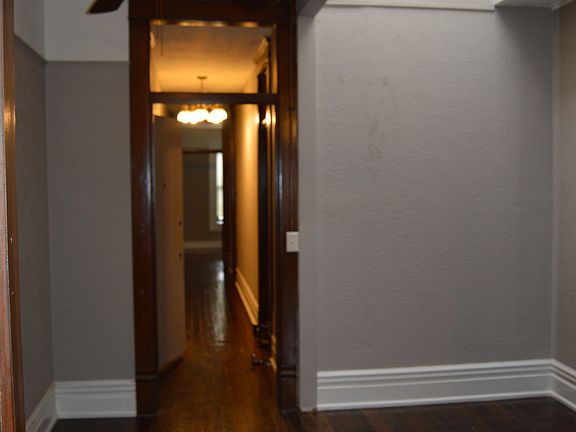 Dining room with skylight and washer/dryer access