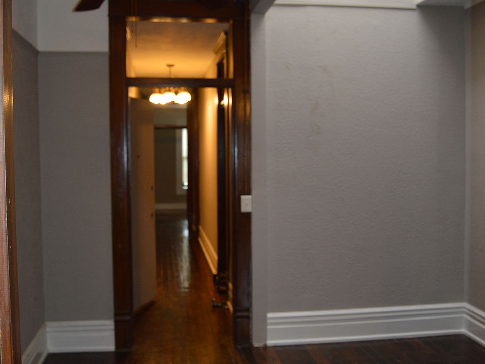 Dining room with skylight and washer/dryer access