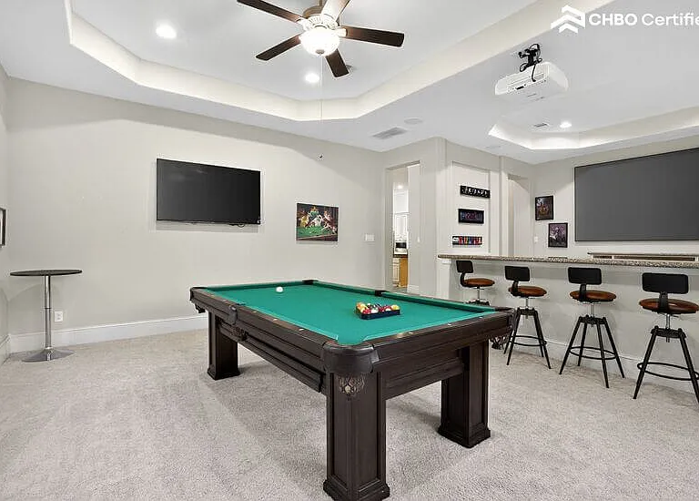 Entertainment space with pool table