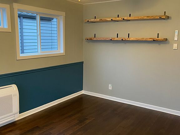Live-edge shelves are removable upon request.