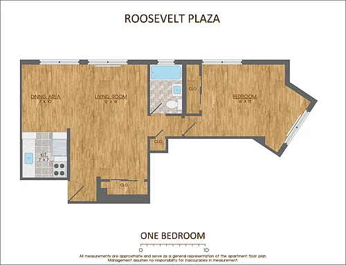 Floor plan One Bedroom Large