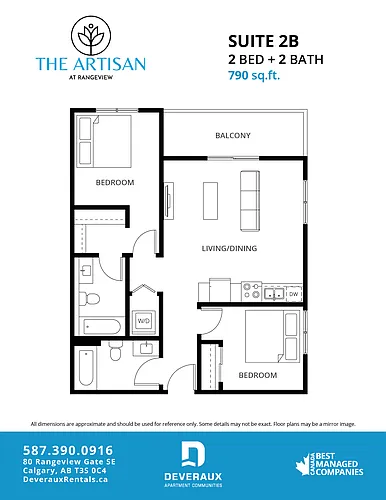 Floor plan 2 Bedroom, 2 Bathroom