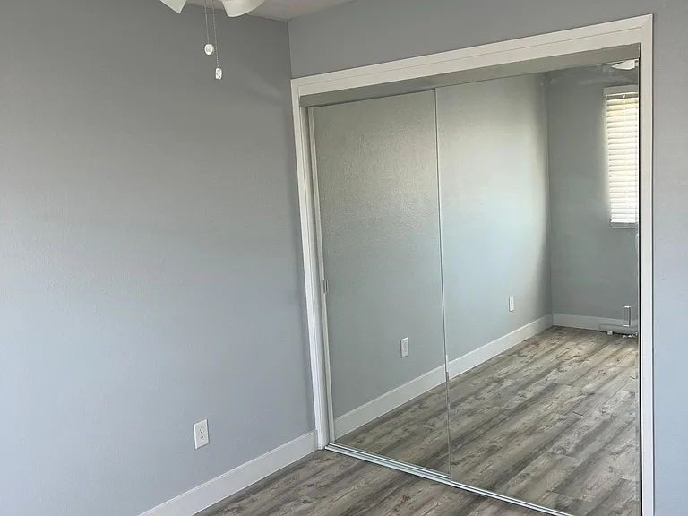 Ceiling fan and mirror closet doors