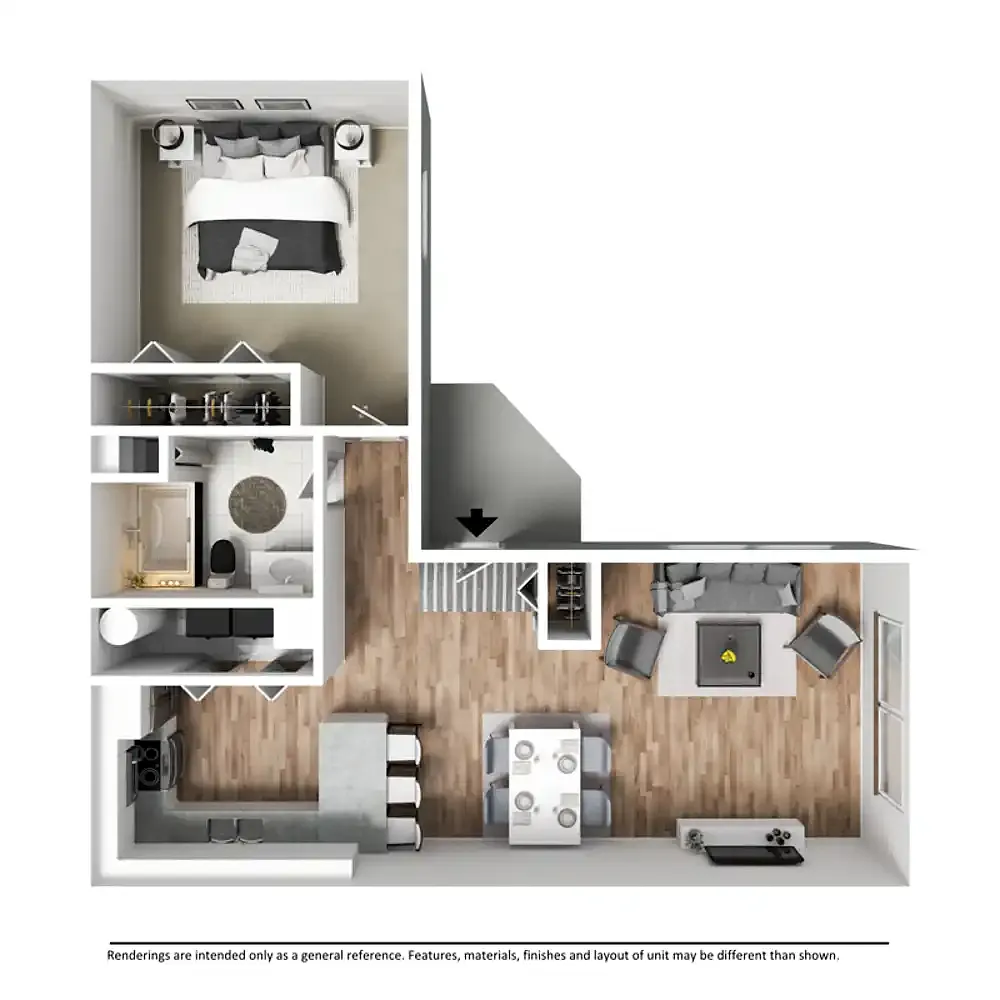 Floor plan 1 Bed 1 Bath