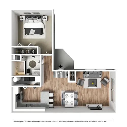 Floor plan 1 Bed 1 Bath