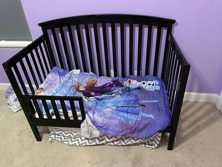 Same room as previous picture, just now painted purple.