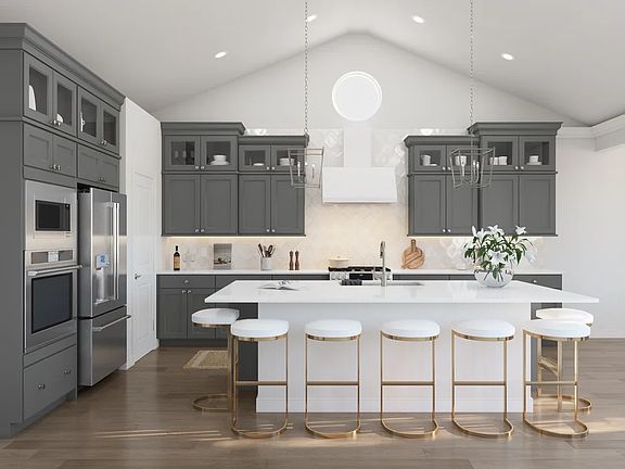 Kitchen with center island and pendant lighting