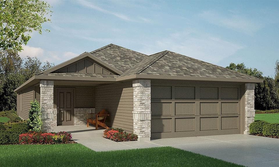 Front Elevation - D.R. Horton''sEstero floorplan Elevation M - All Home and community information, including pricing, included features, terms, availability and amenities, are subject to change at any time without notice or obligation. All Drawings, pictures, photographs, video, square footages, floor plans, elevations, features, colors and sizes are approximate for illustration purposes only and will vary from the homes as built.
