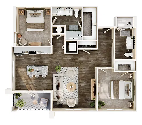 Floor plan 2 Bed/2 Bath