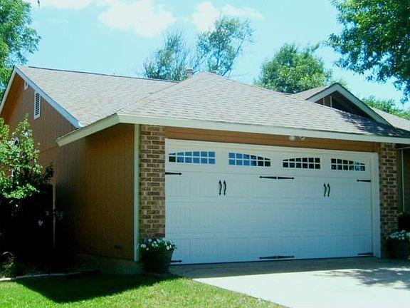 Front Side Landscaping, Carriage House Garage Door