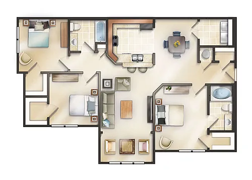 Floor plan The Dartmouth with Sunroom