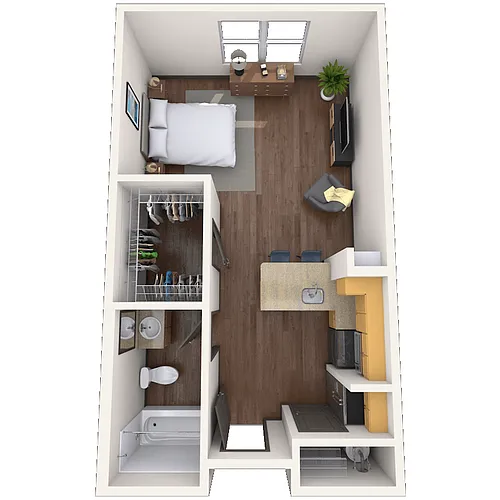 Floor plan Studio 0x1 497-776 SF