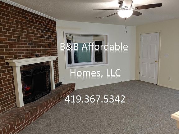 Family Room With Electric Fire Place with Mantel wired with Power and Cable hookups