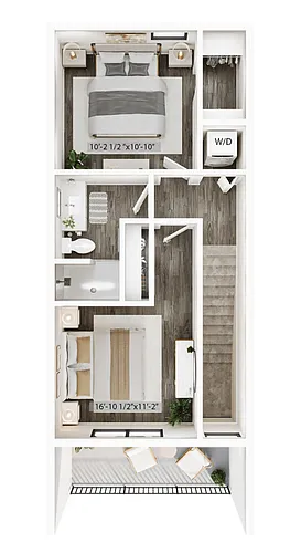 Floor plan B8 - Three Story Townhouse - Attached Garage