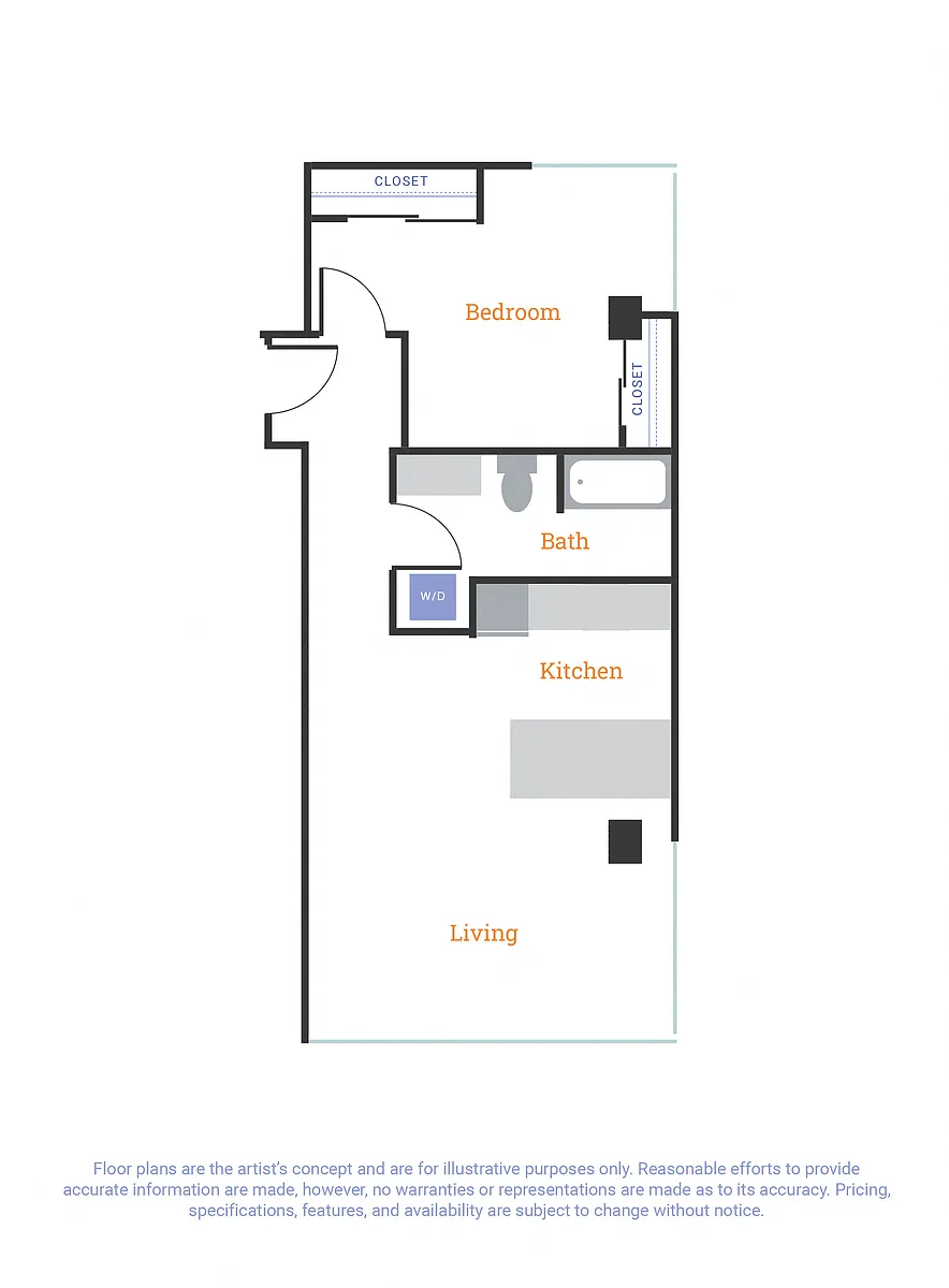 Floor plan One Bedroom E
