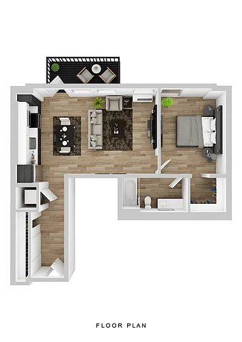 Floor plan Cascara - 1 Bed C Medium Balcony