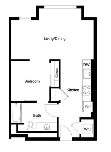 Floor plan JR - One Bedroom