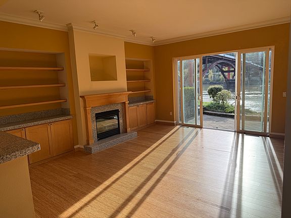 Gorgeous living room with built-ins and gas fireplace.
