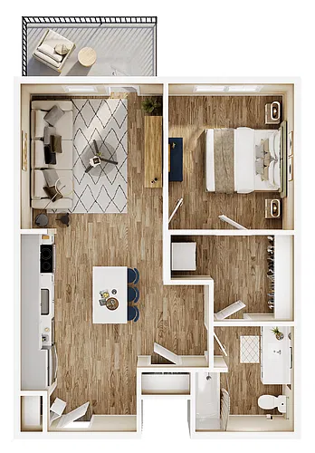 Floor plan The Bayberry 1x1